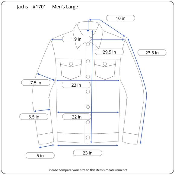 JACHS Long Sleeve Button-Up Shirt Flannel, dual chest pockets, casual workwear - Picture 13 of 13